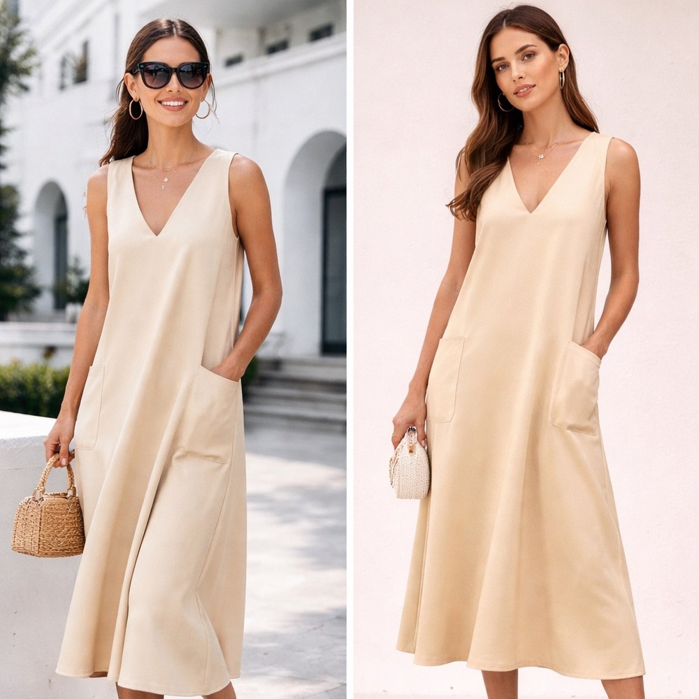 Zara voluminous pockets dress NWT
